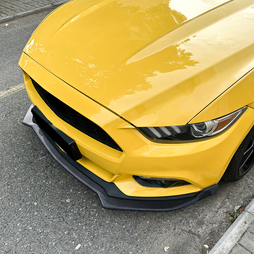 AMP-Z Front Bumper Lip Spiltter Black For Ford Mustang MK6 2015-2017