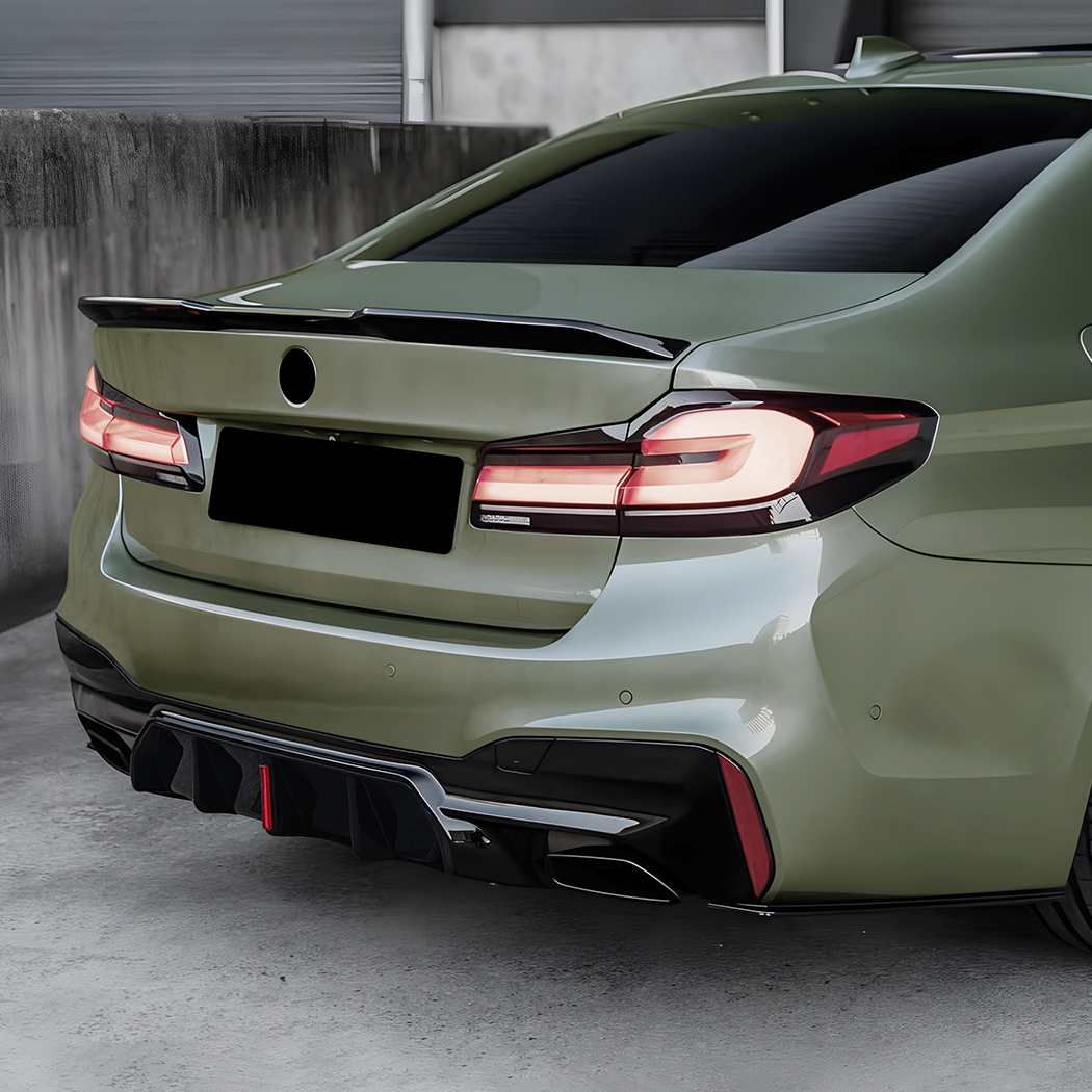 AMP-Z Rear Bumper Spoiler Lip Black For BMW 5 Series G30 G31 M Sport 2018-2023