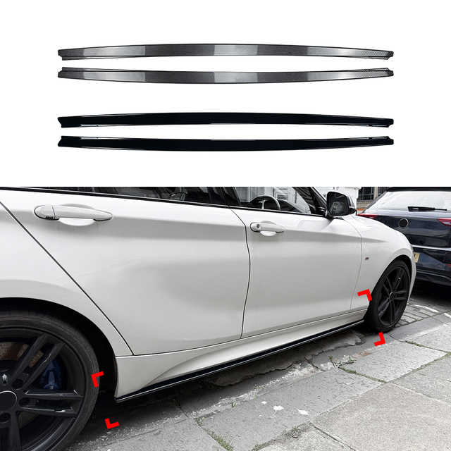AMP-Z Side Skirt Rocker Panel Splitter Lip For BMW 1 Series F20 F21 M Sport 2011-2019