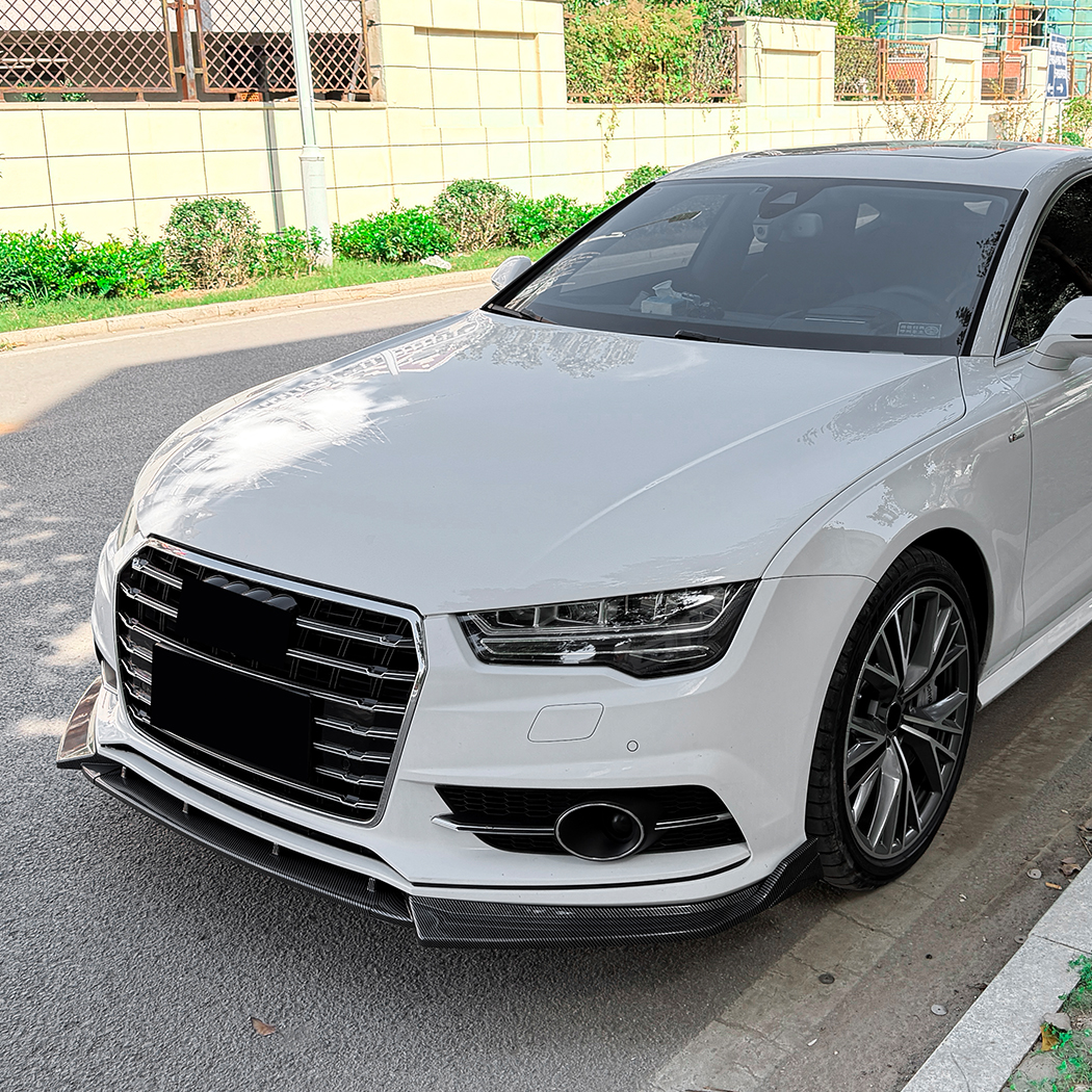 AMP-Z Front Bumper Lip Splitter For Audi A7 S7 C7 Facelift Sline 2015-2018