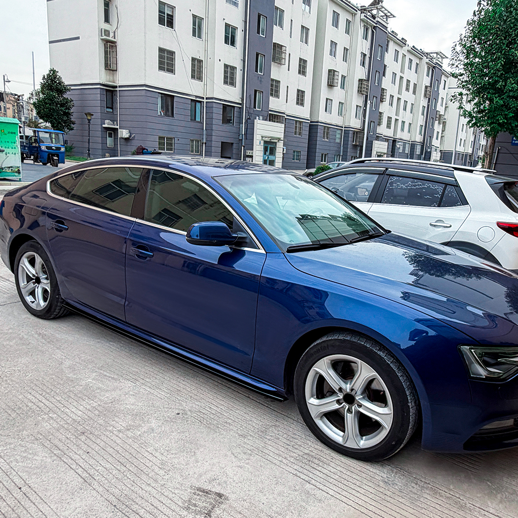 AMP-Z Side Skirt Rocker Panel Splitter Lip For Audi A5 8T Sportback 4-Doors 2007-2017