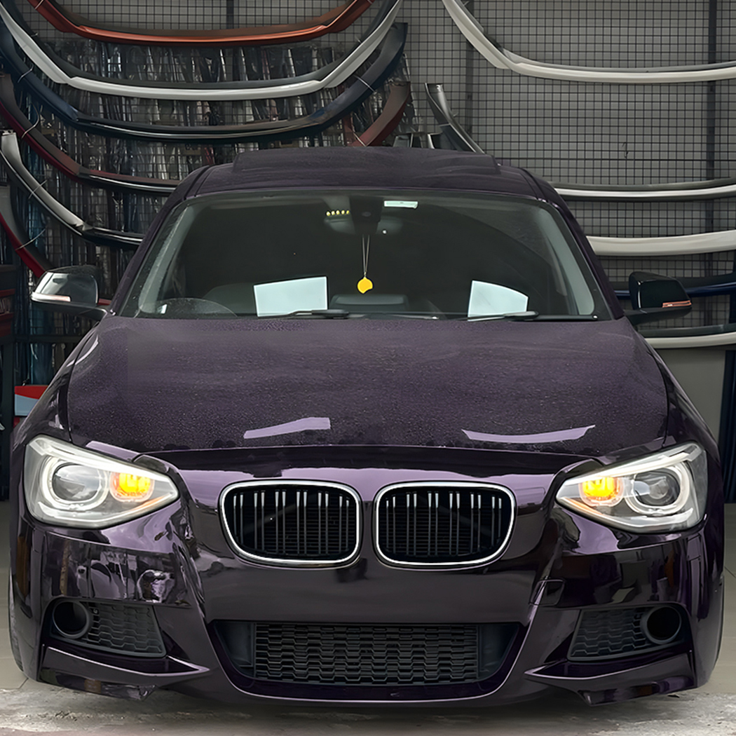 AMP-Z Front Bumper Grille Grill With Lights Black For BMW 1 Series F20 F21 Pre-Facelift 2011-2014