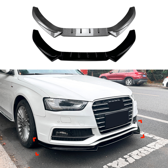 AMP-Z الأمامي الشفاه الشفاه spiltter لـ Audi A4 S4 B8. 5 Sline 2013-2016