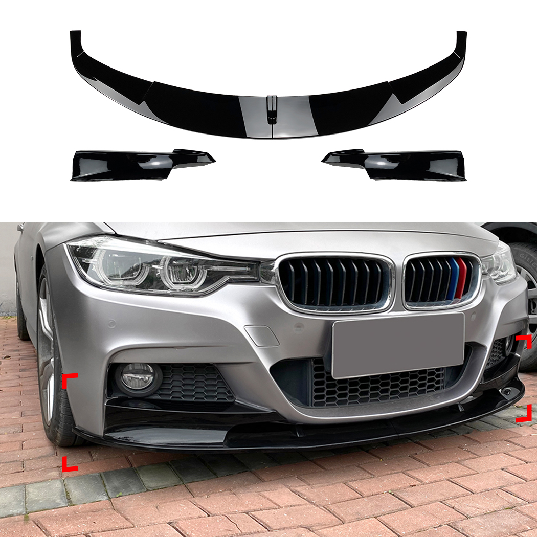 AMP-Z Front Bumper Lip Spiltter Front Side Splitter Sticker For BMW 3 Series F30 F31 M Pack 2013-2019