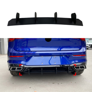 AMP-Z Rear Bumper Short Spoiler Diffuser Valance Lip For Volkswagen VW Golf MK8 2020+