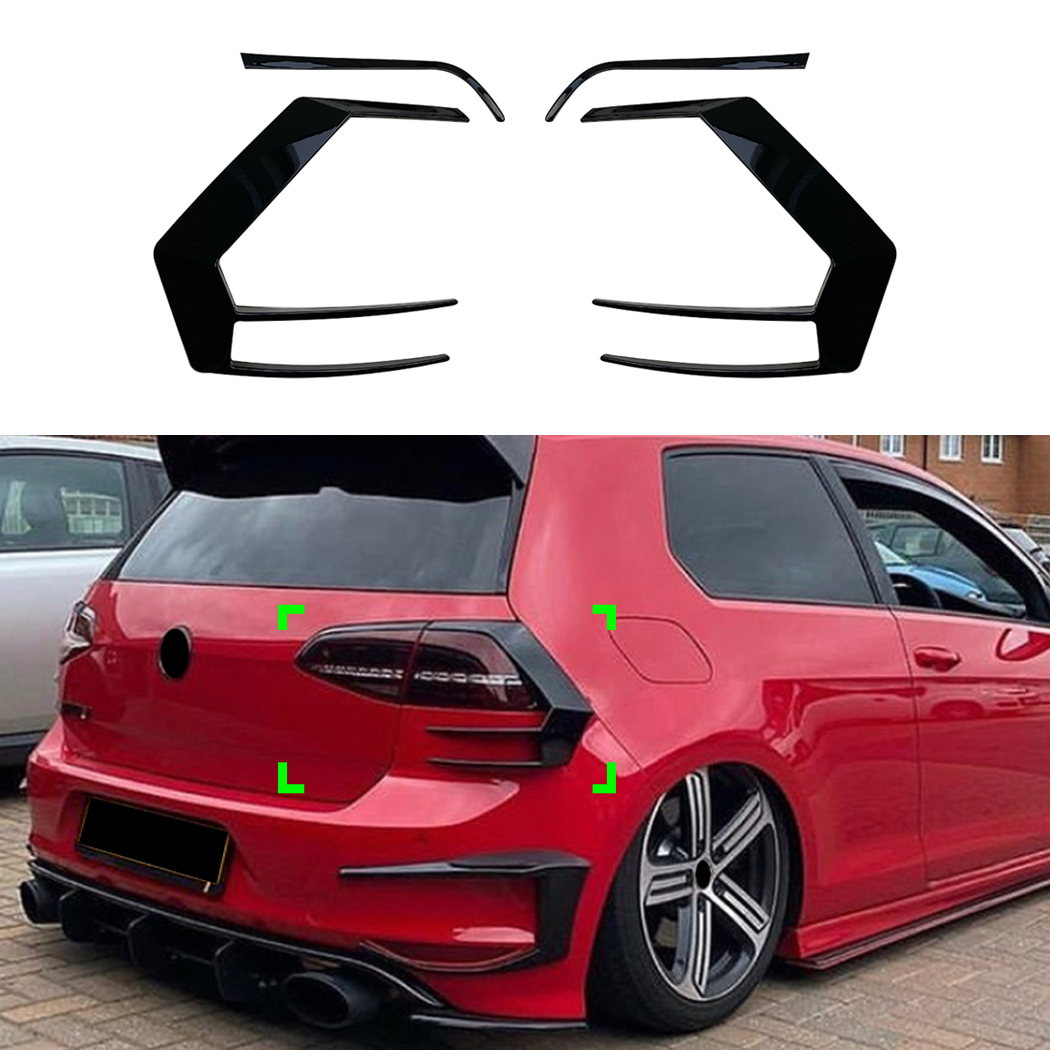 AMP-Z Rear Light Bumper Fins Spoiler Canards For VW Volkswagen Golf MK7 2013-2016