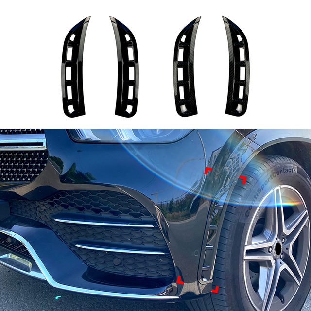 AMP-Z Front Bumper Fins Side Spoiler Canards For Mercedes Benz GLE Class W167 C167 2019-2023