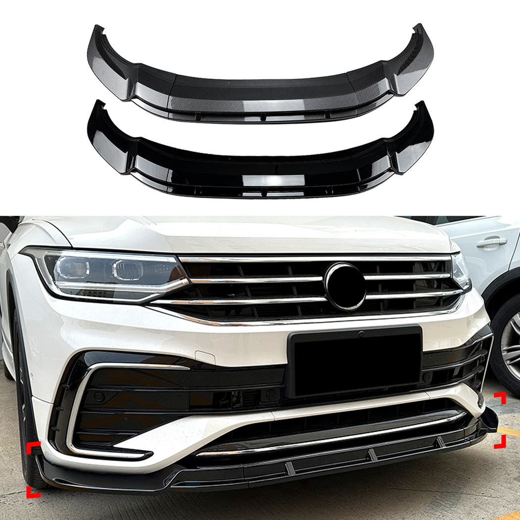 AMP-Z Front Bumper Lip Spiltter For VW Volkswagen Tiguan Rline MK2 2021-2023