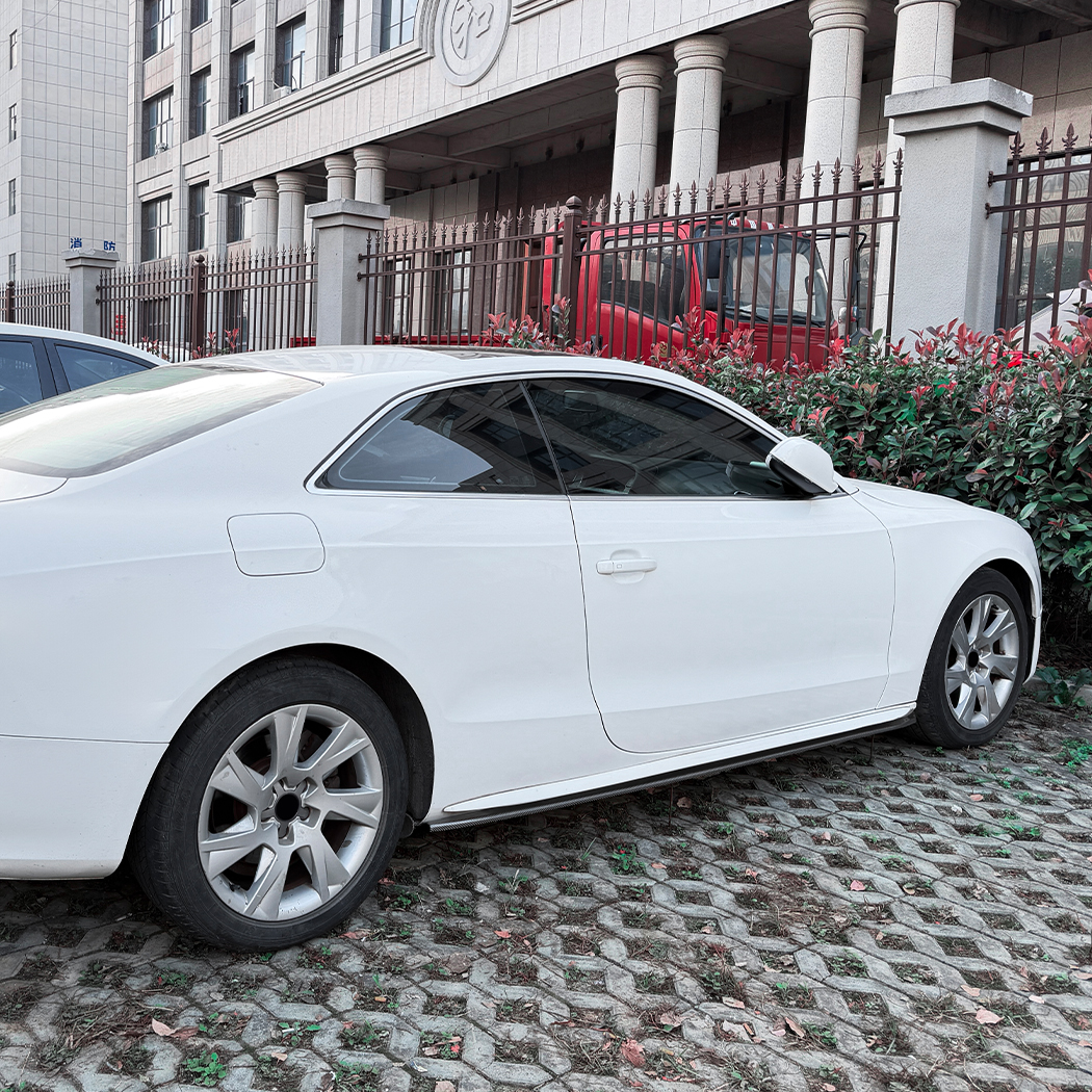 AMP-Z Side Skirt Rocker Panel Splitter Lip For Audi A5 8T Coupe 2-Doors 2007-2016