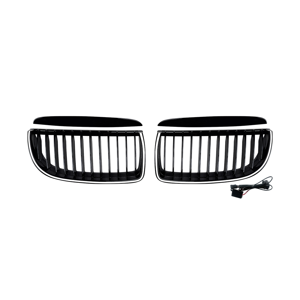 AMP-Z Front Bumper Grille Grill With Lights For BMW 3 Series E90 E91 Pre-facelift 2005-2008