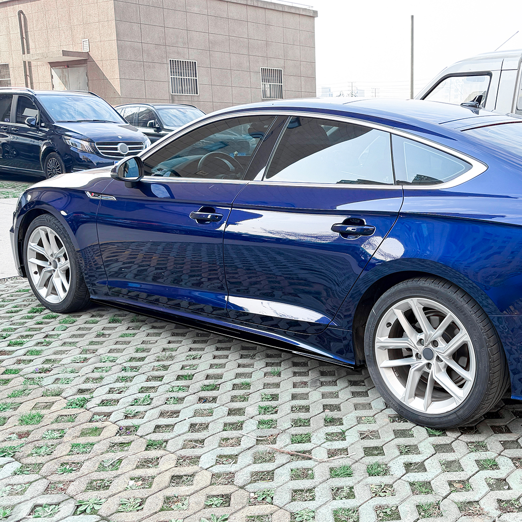 AMP-Z Side Skirt Rocker Panel Splitter Lip For Audi A5 S5 F5 Facelift Sportback 4-Doors 2021-2024