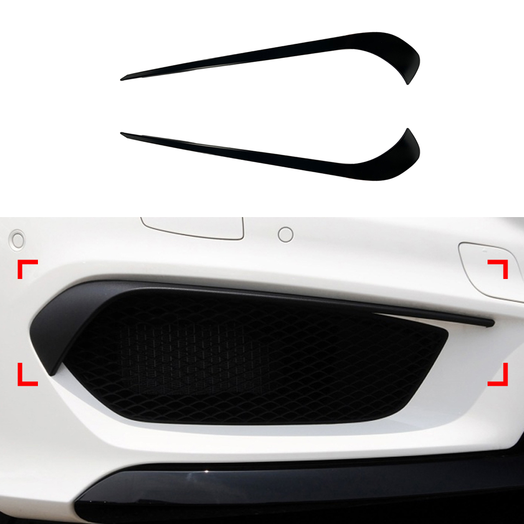 AMP-Z Front Bumper Fins Spoiler Canards For Mercedes Benz CLA Class C117 X117 Pre-Facelit AMG-line 2013-2015