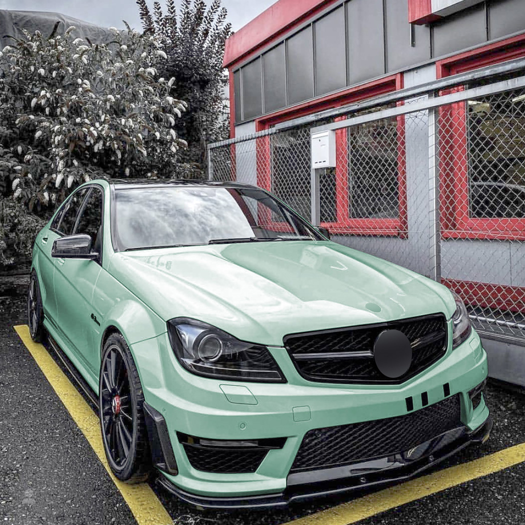 AMP-Z Front Bumper Lip Spiltter For Mercedes Benz C Class W204 Facelift C63 AMG 2011-2024