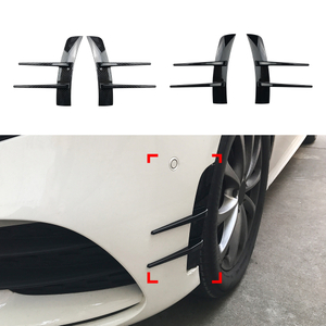 AMP-Z Front Bumper Fins Side Spoiler Canards (Type B) For Mercedes Benz A Class W177 Hatchback/Sedan AMG Line 2018+