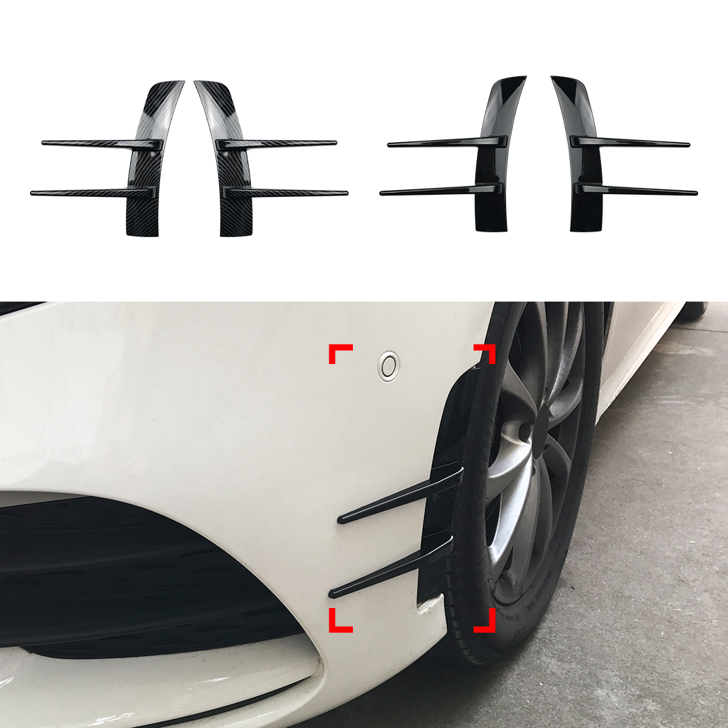 AMP-Z Front Bumper Fins Side Spoiler Canards (Type B) For Mercedes Benz A Class W177 Hatchback/Sedan AMG Line 2018+