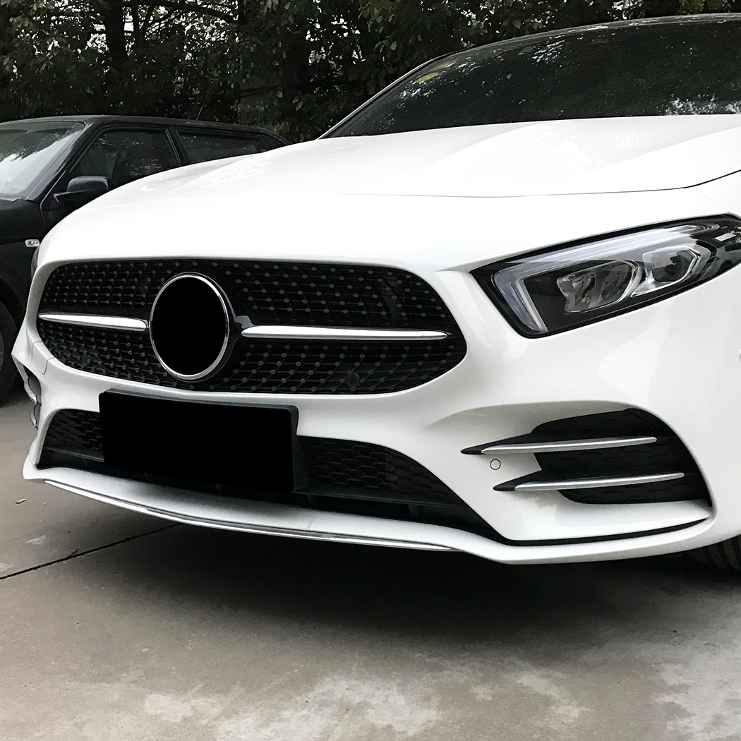 AMP-Z Front Bumper Fins Spoiler Canards For Mercedes Benz A Class W177 Hatchback/ Sedan AMG Line 2018+
