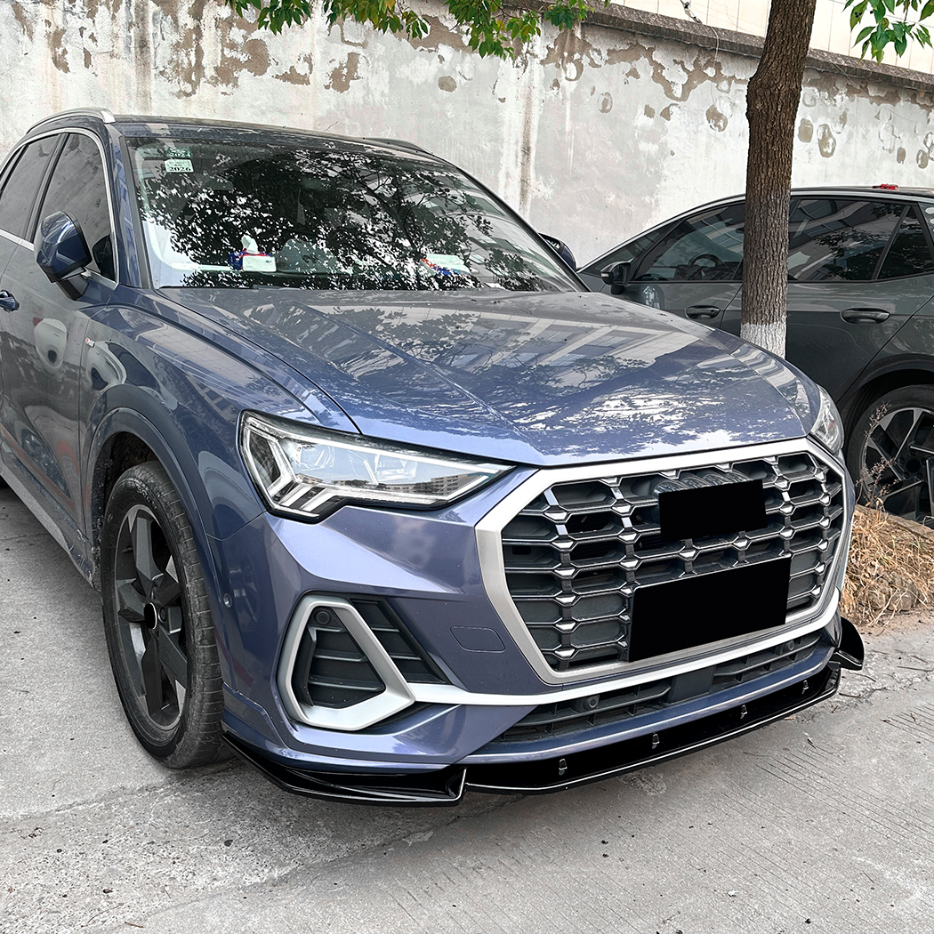 AMP-Z Front Bumper Lip Spiltter Black For Audi Q3 F3 Sline 2019+