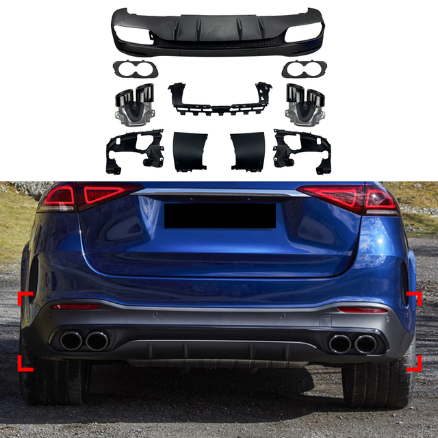 AMP-Z Rear Bumper Spoiler Lip For Mercedes Benz GLE Class W167 AMG-Line 2019+