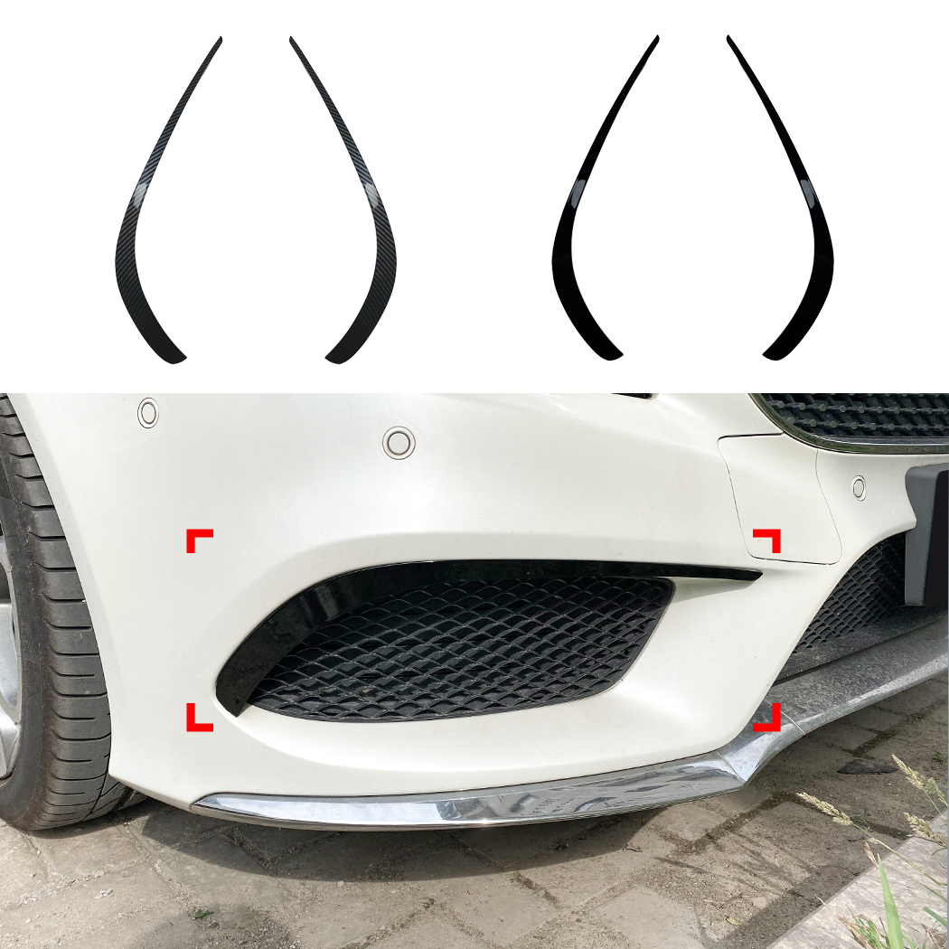 AMP-Z Front Bumper Fins Spoiler Canards For Mercedes Benz CLS Class C218 X218 Facelift AMG-Line 2015-2017