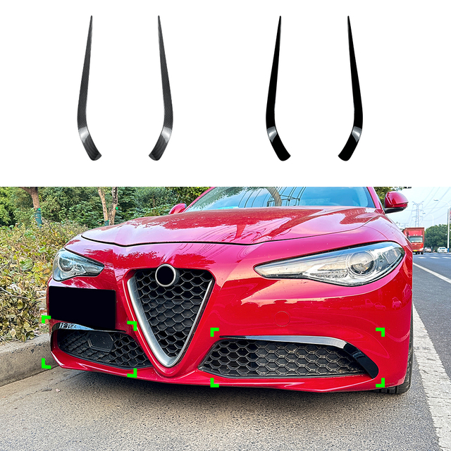 AMP-Z الأمامية زعانف المفسد المفسد من أجل Alfa Romeo Giulia القياسي 2015-2022