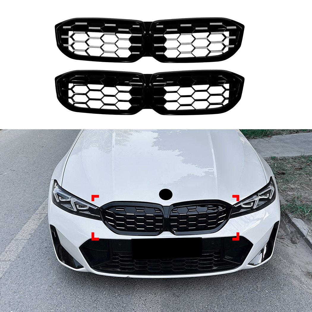 AMP-Z Front Bumper Grille Grill Silver For BMW 3 Series G20 LCI 2023+