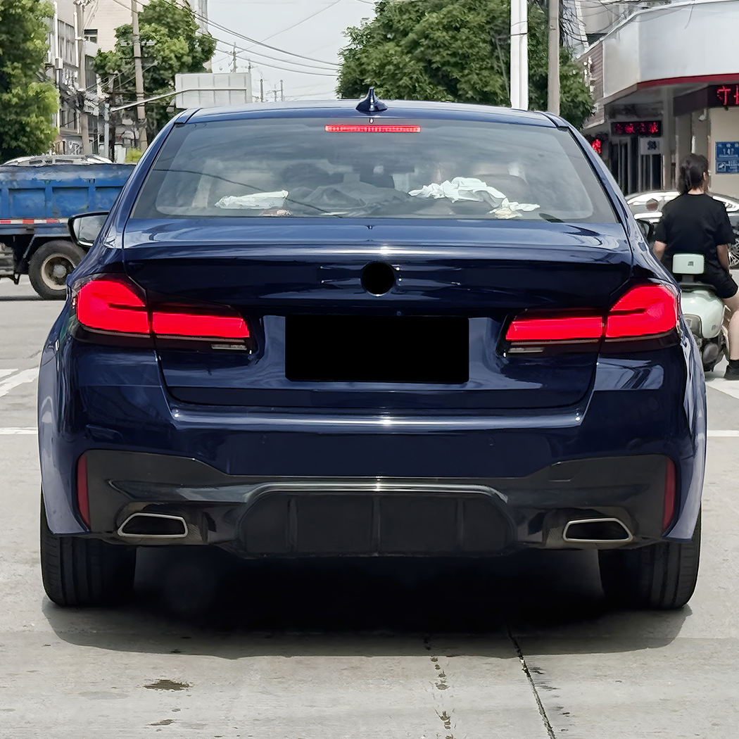 AMP-Z Rear Bumper Spoiler Lip Black For BMW 5 Series G30 G31 M Sport 2018-2023