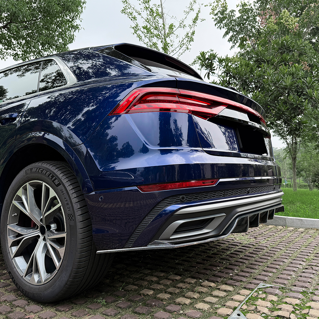 AMP-Z Rear Bumper Spoiler Lip For Audi Q8 Sline 2019-2023