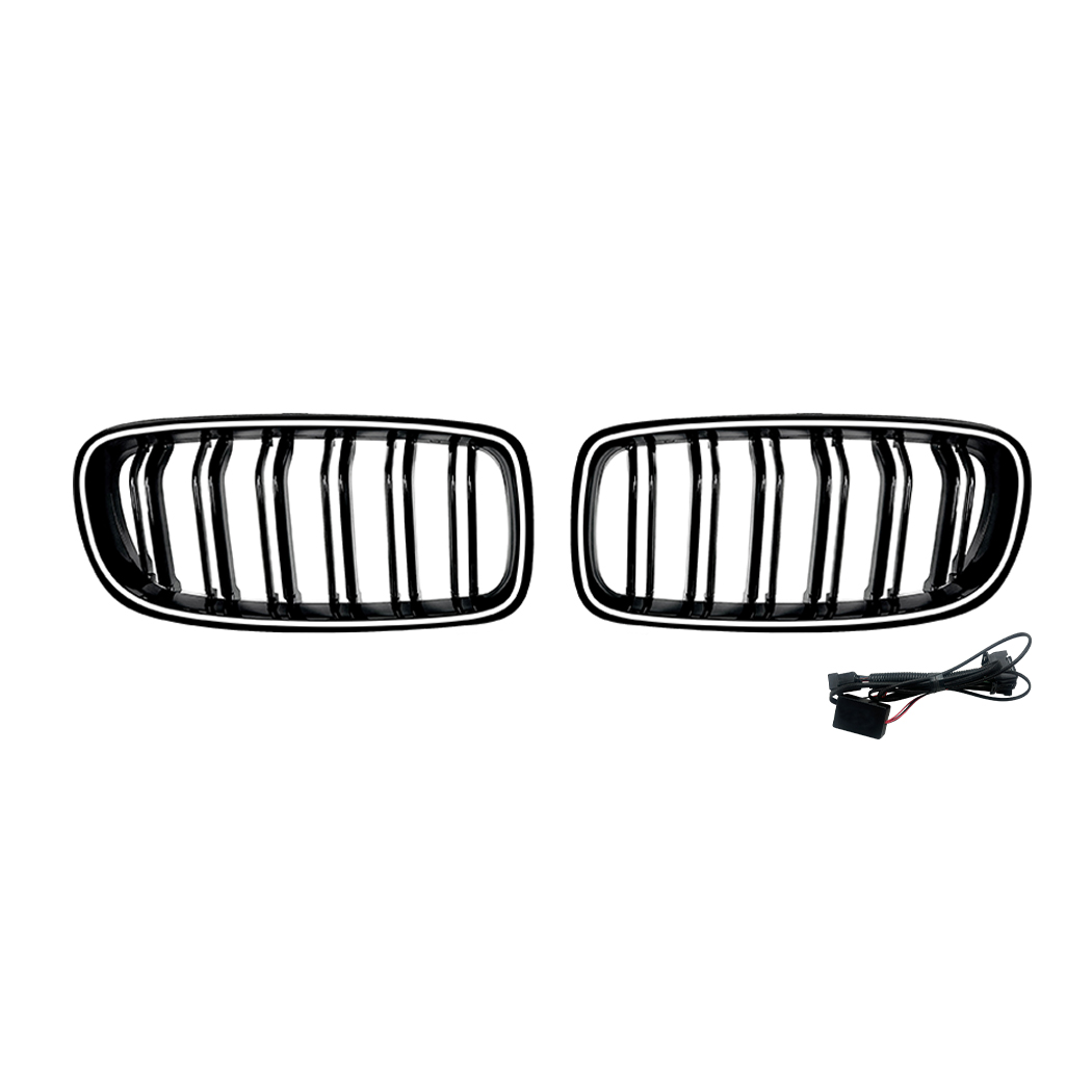 AMP-Z Front Bumper Grille Grill With Lights For BMW 3 Series F30 F31 2013-2018
