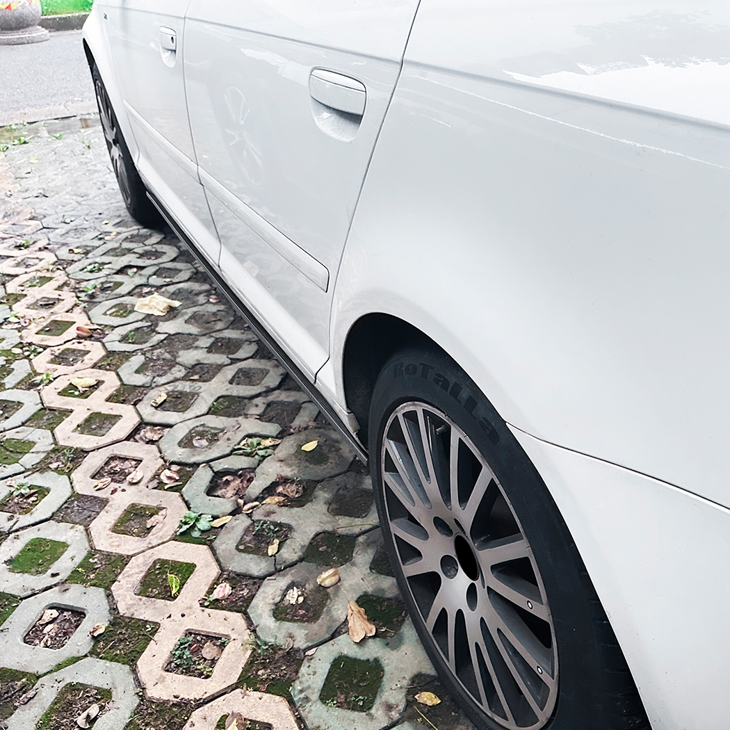 AMP-Z Side Skirt Rocker Panel Splitter Lip For Audi A3 8P Sline 2004-2013