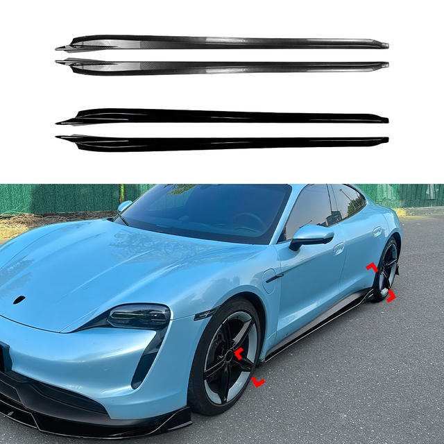 AMP-Z Side Skirt Rocker Panel Splitter Lip For Porsche Taycan 2019+