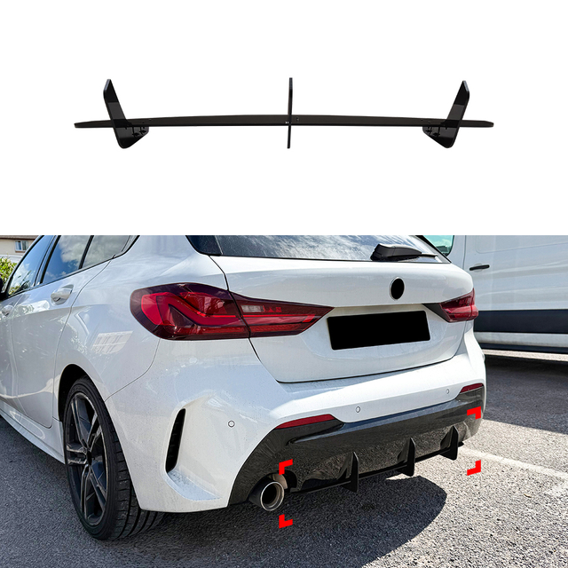 AMP-Z Rear Bumper Spoiler Diffuser Valance Lip For BMW 1 Series F40 M Sport 2019-2024