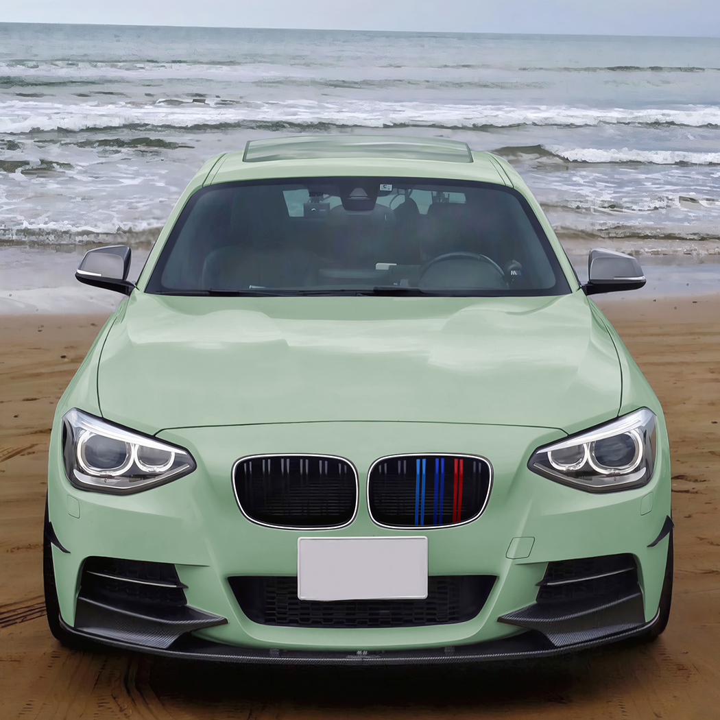 AMP-Z Front Bumper Grille Grill With Lights Black For BMW 1 Series F20 F21 Pre-Facelift 2011-2014
