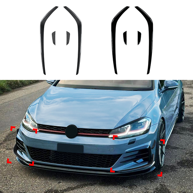AMP-Z الأمامي زعانف المفسد المفسد من أجل VW Volkswagen Golf MK7. 5 GTI 2017-2019