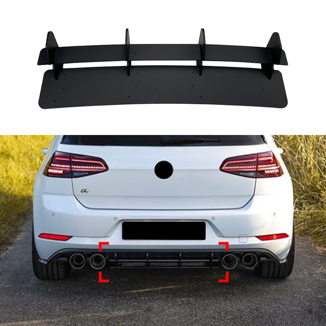 AMP-Z المصد الخلفي Short Spoiler Diffuser Valance Lip لـ Volkswagen VW Golf MK7. 5 R 2017-2019