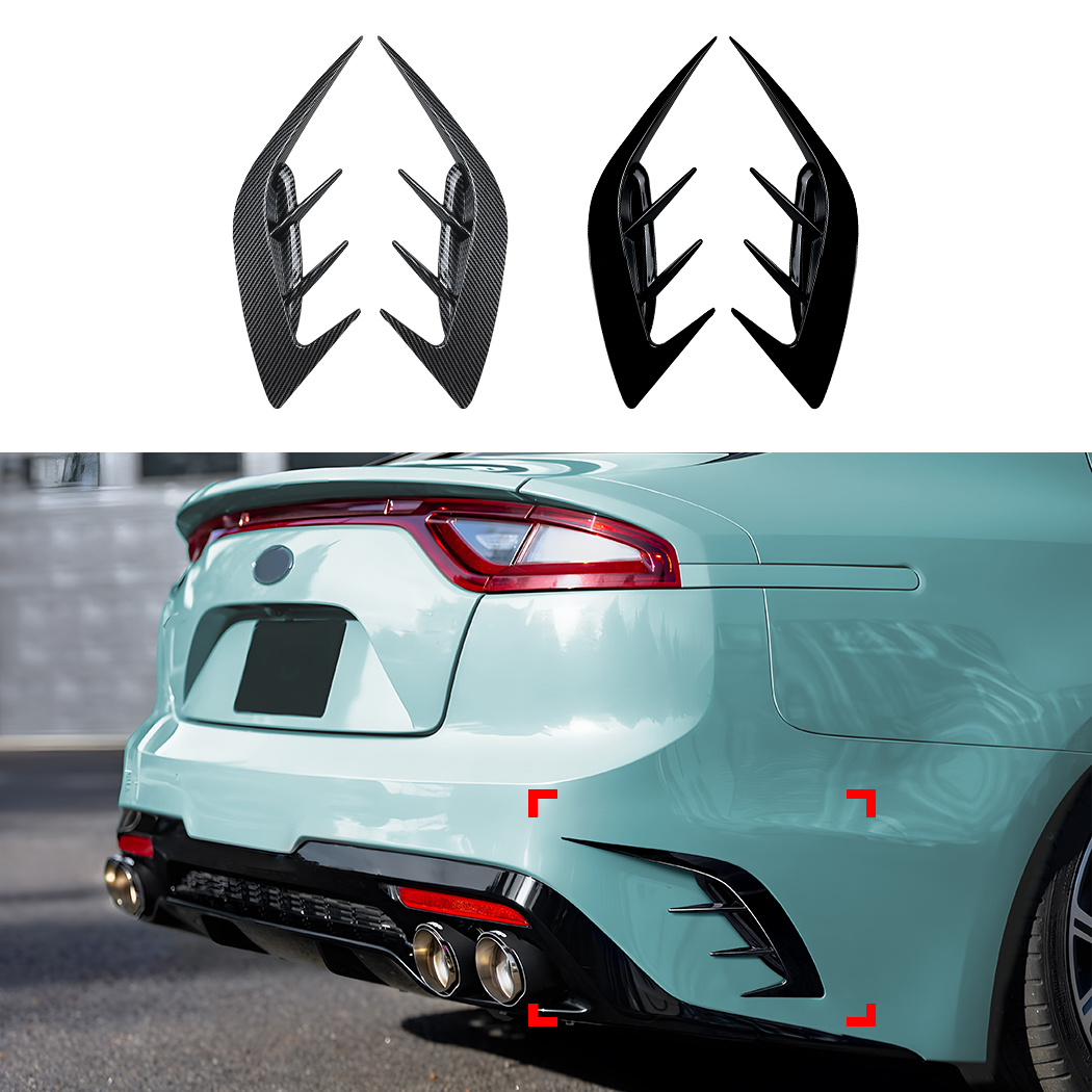 AMP-Z Rear Bumper Fins Spoiler Canards For Kia Stinger 2018+