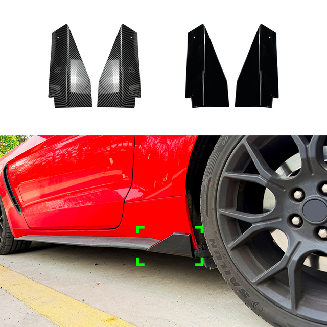 AMP-Z Side Skirt Rocker Panel Splitter Lip For Ford Mustang MK6 2015-2023