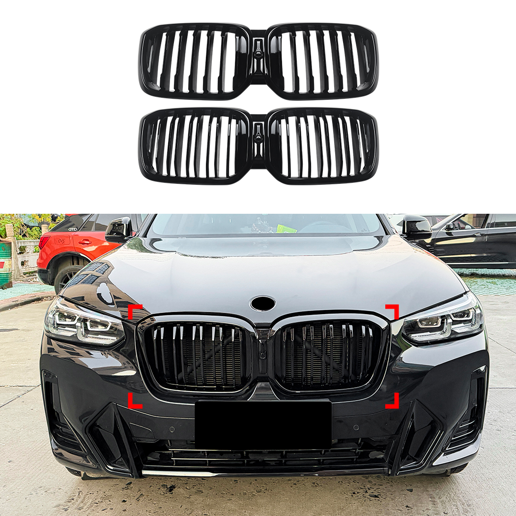 AMP-Z Front Bumper Grille Grill For BMW X3 G01 X4 G02 LCI 2022-2024