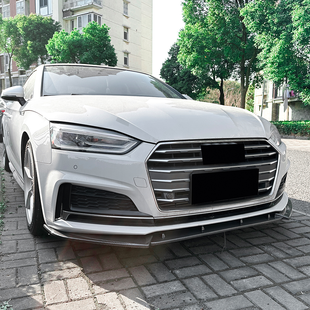 AMP-Z Front Bumper Lip Spiltter Black For Audi A5 Sline S5 F5 Pre-Facelift 2017-2020
