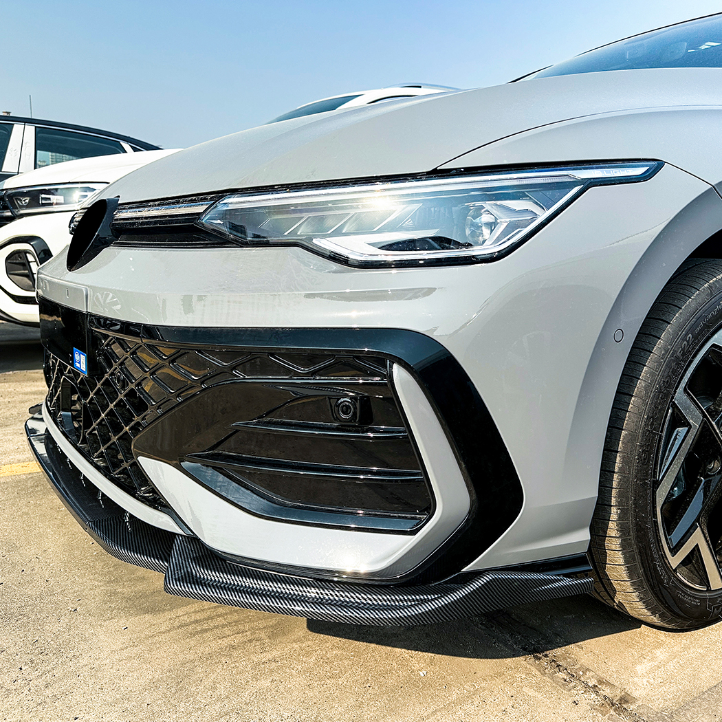 AMP-Z Front Bumper Lip Spiltter For VW Volkswagen Golf MK8 8.5 Rline GTI 2024+