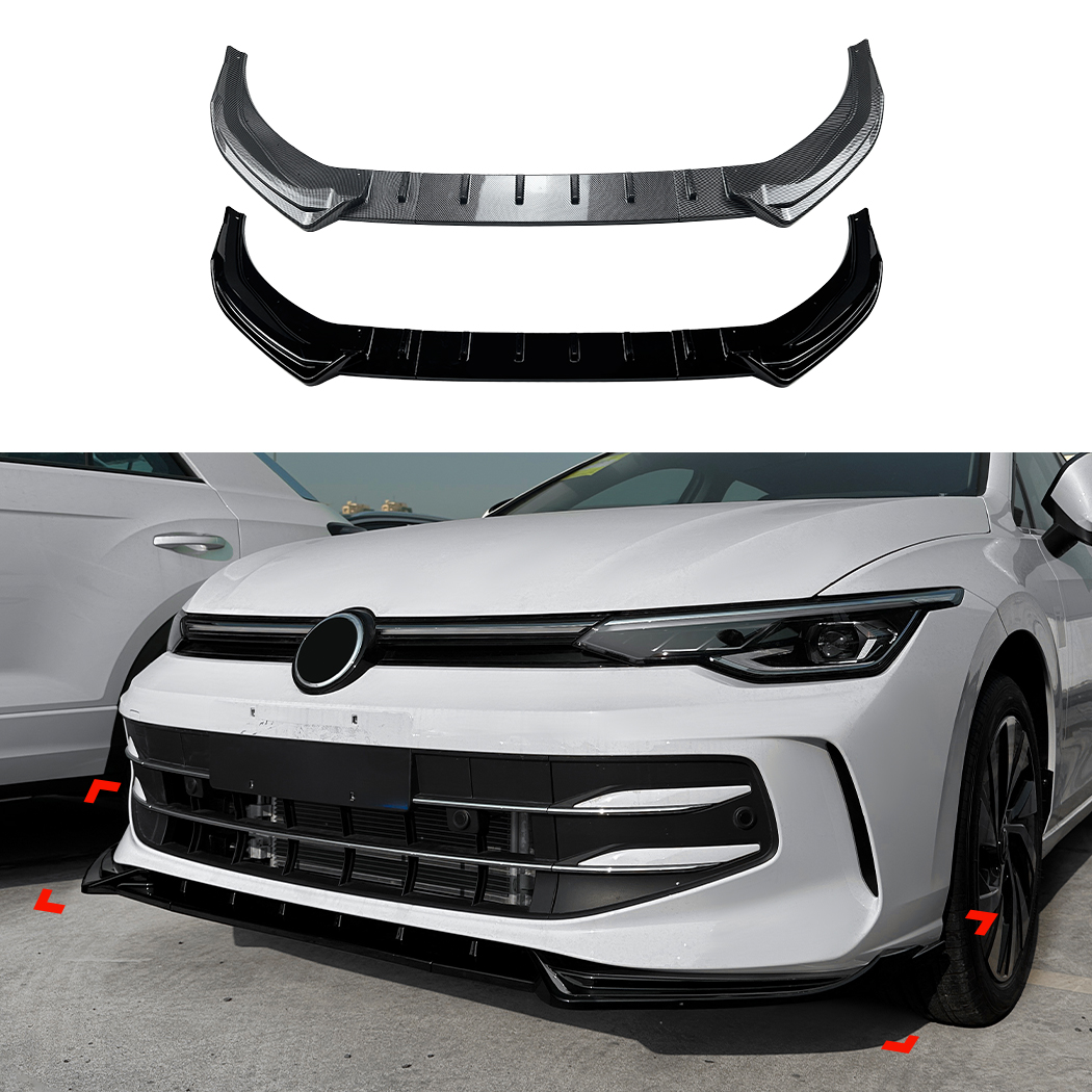 AMP-Z Front Bumper Lip Spiltter For VW Volkswagen Golf MK8 8.5 Standard 2024+