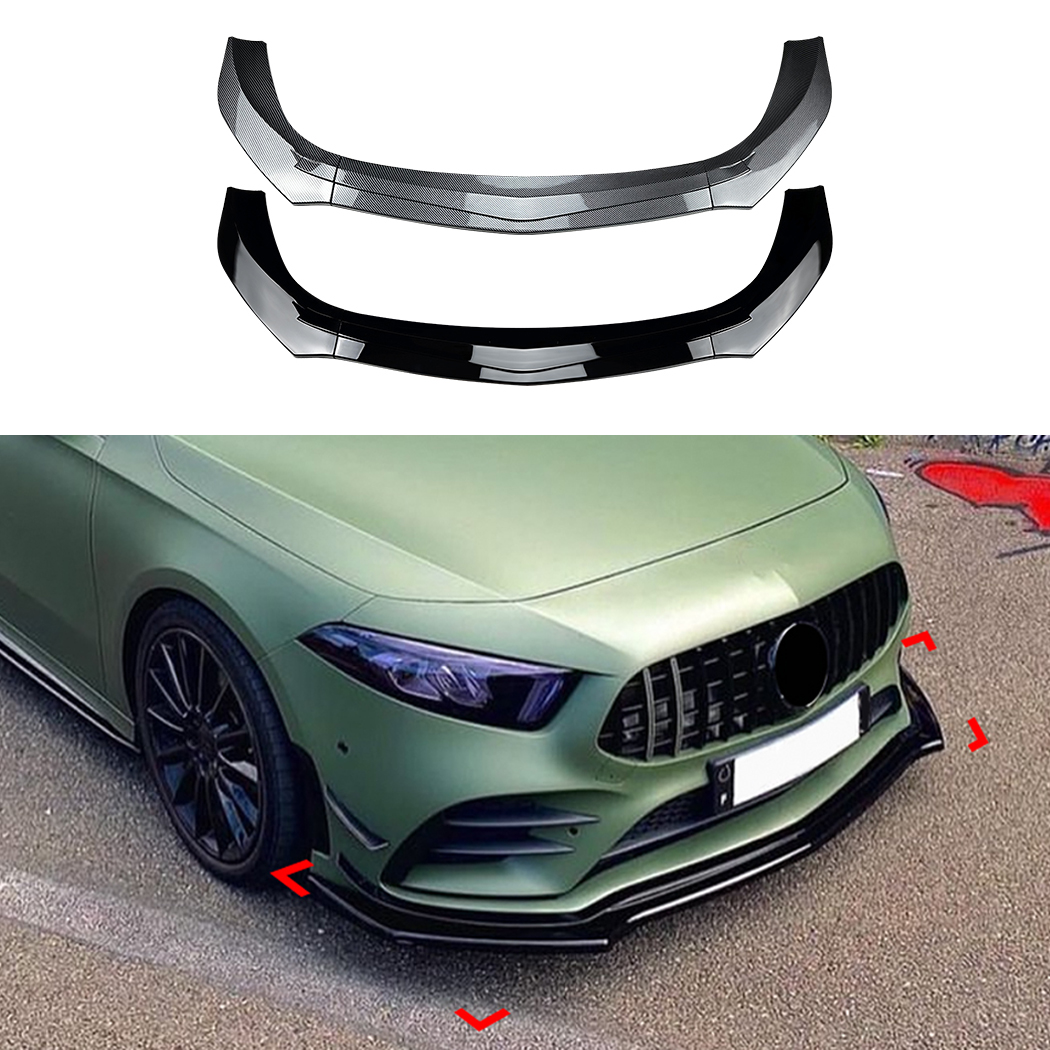 AMP-Z Front Bumper Lip Spiltter For Mercedes Benz A Class W177 Hatchback/Sedan 2018+