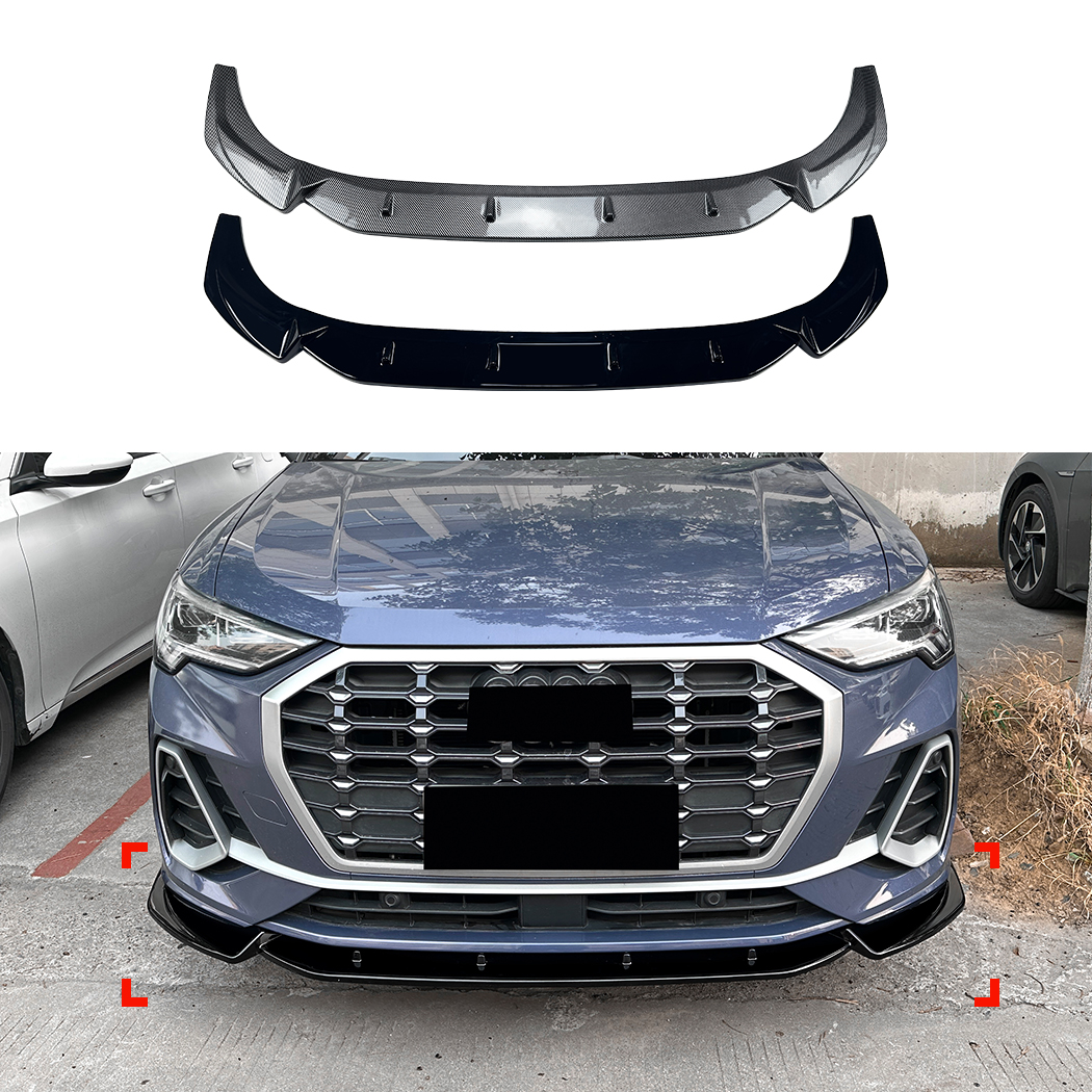 AMP-Z Front Bumper Lip Spiltter Black For Audi Q3 F3 Sline 2019+