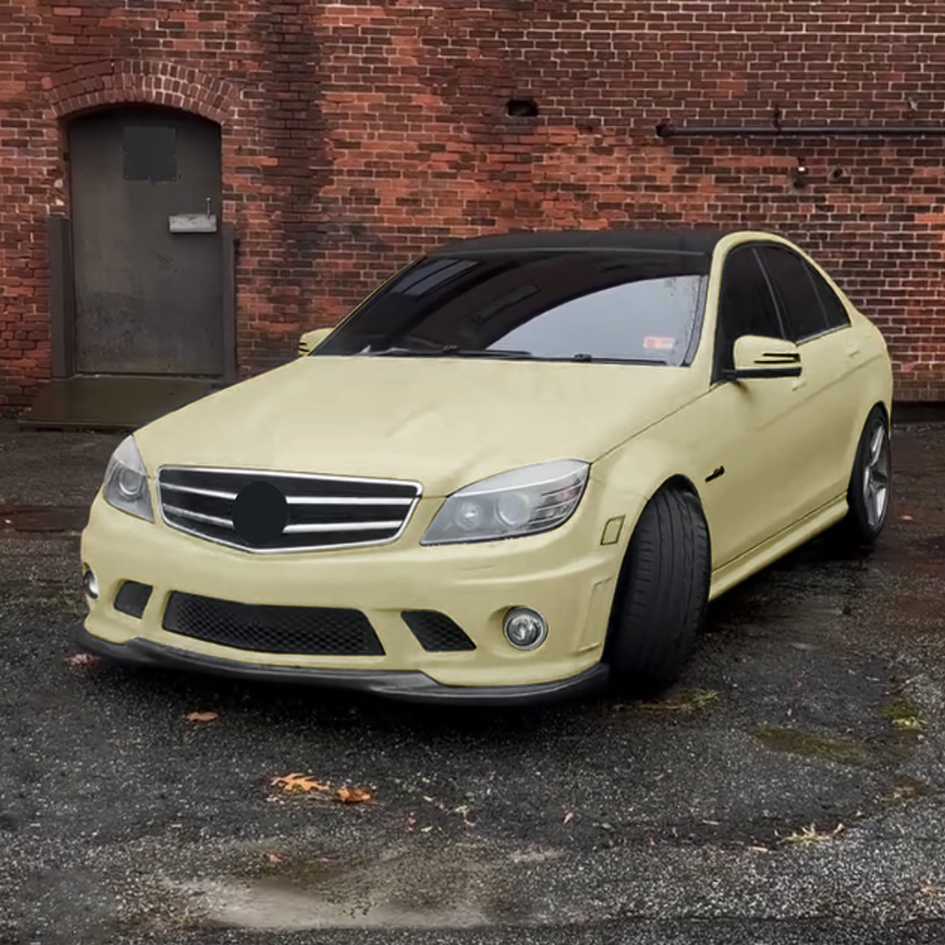 AMP-Z Front Bumper Lip Spiltter For Mercedes Benz C Class W204 Pre-Facelift C63 AMG 2007-2010