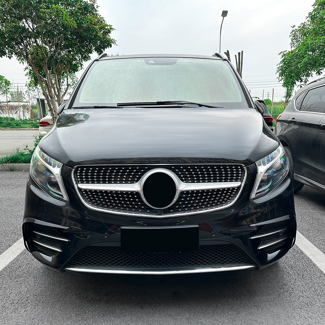 AMP-Z Front Bumper Fins Spoiler Canards For Mercedes Benz V Class W447 Pre-facelift AMG Line 2016-2023