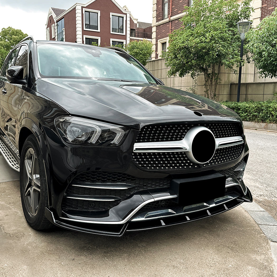AMP-Z Front Bumper Lip Spiltter For Mercedes Benz GLE Class W167 C167 Pre-facelift AMG Line 2019-2023