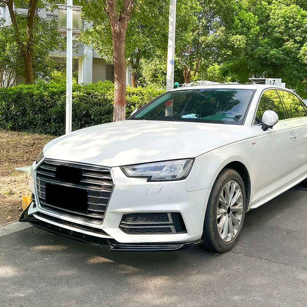 AMP-Z Front Bumper Lip Spiltter For Audi A4 B9 Sline Pre-facelift 2017-2019