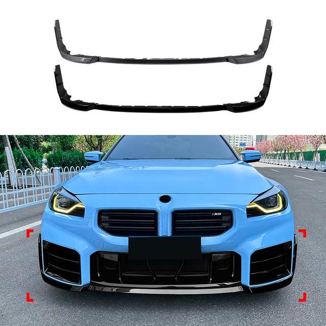 AMP-Z الأمامي الشفاه الشفة سودتر أسود لـ BMW 2 Series M2 G87 2023+