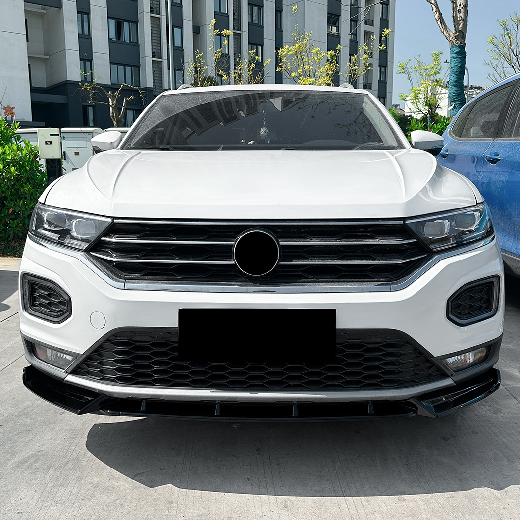 AMP-Z Front Bumper Lip Spiltter Black For VW Volkswagen T-Roc Standard 2018-2022