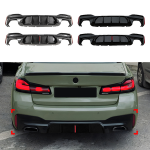 AMP-Z Rear Bumper Spoiler Lip Black For BMW 5 Series G30 G31 M Sport 2018-2023