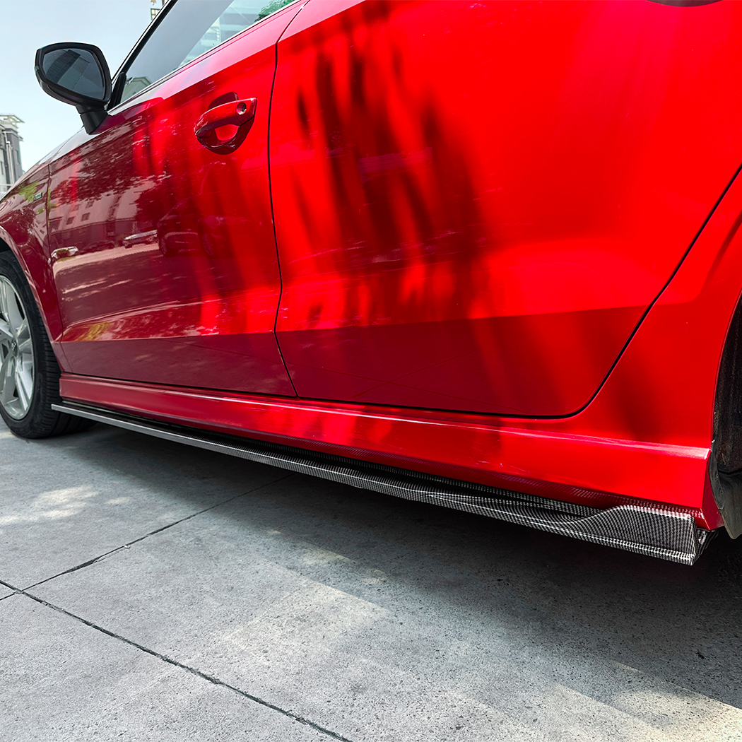 AMP-Z Side Skirt Rocker Panel Splitter Lip For Audi A3 8V Sline 2014-2020